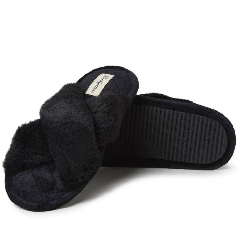 DEARFOAMS Jessica Furry Crossband Slide Slipper - 11/12 - Picture 1 of 6